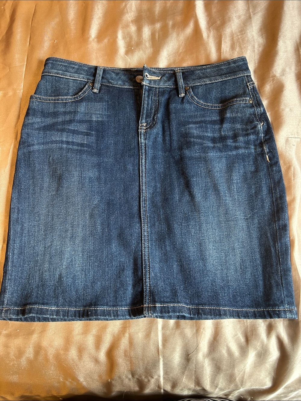 Classic Dark Blue Denim Skirt
